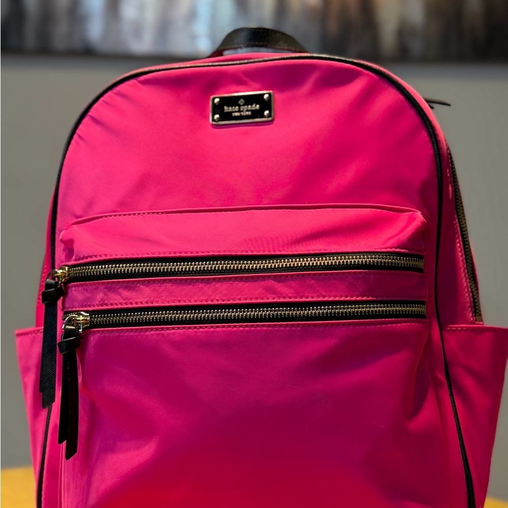 Kate Spade Fuchsia Backpack with Gold Accents